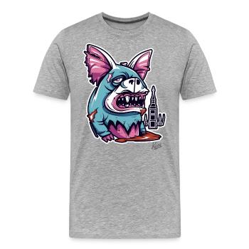 Monster-Kreatur - Männer Premium Bio T-Shirt - Grau meliert - Vorne - Damien (186cm)