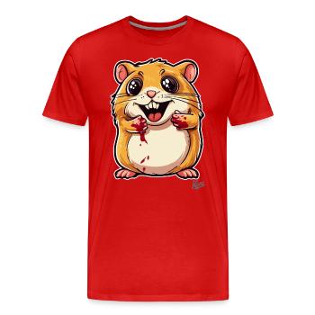 Süßer, böser Hamster - Männer Premium Bio T-Shirt - Rot - Vorne - Damien (186cm)