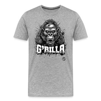 Super wütender Zombie-Gorilla - Männer Premium Bio T-Shirt - Grau meliert - Vorne - Damien (186cm)