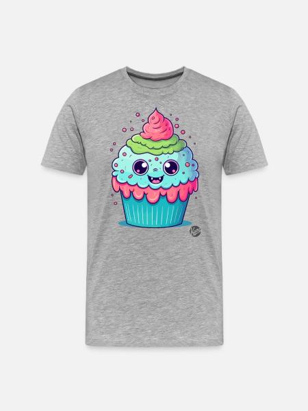 Overdose of Cuteness - Cutest Cupcake - Men's Premium Organic T-Shirt - heather grey