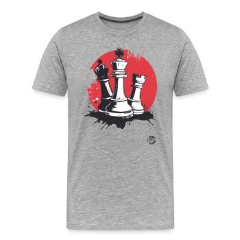 King, Rook and Bishop Chess - Men's Premium Organic T-Shirt - heather grey - Front - Damien (186cm)