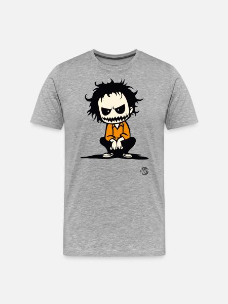 Scary Halloween Guy - Men's Premium Organic T-Shirt - heather grey