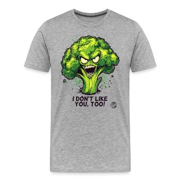 Personne n’aime le brocoli - T-shirt bio Premium Homme - gris chiné - Devant - Damien (186cm)