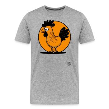 Coq à la ferme de poulets - Vie à la campagne - T-shirt bio Premium Homme - gris chiné - Devant - Damien (186cm)