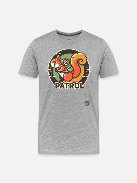 Forest Patrol Camper Squirrel - Men's Premium Organic T-Shirt - heather grey