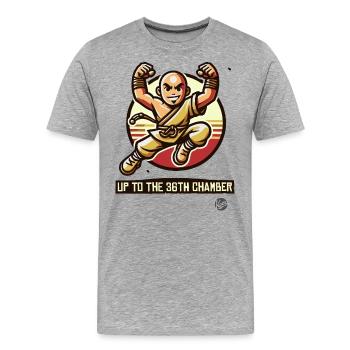 Up to the 36th Chamber – Shaolin Mönch Kung Fu - Männer Premium Bio T-Shirt - Grau meliert - Vorne - Damien (186cm)