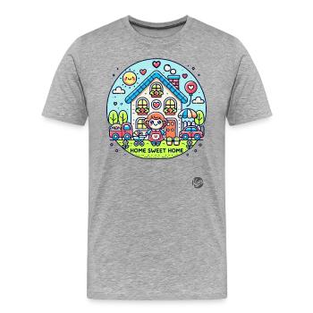 Home Sweet Home, Mama - Männer Premium Bio T-Shirt - Grau meliert - Vorne - Damien (186cm)