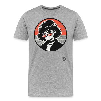 This girl means trouble - Men's Premium Organic T-Shirt - heather grey - Front - Damien (186cm)