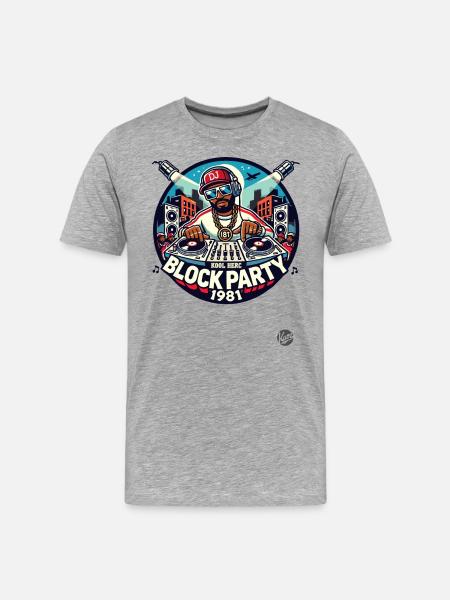 1980s Hip-Hop DJ Block Party - Men's Premium Organic T-Shirt - heather grey