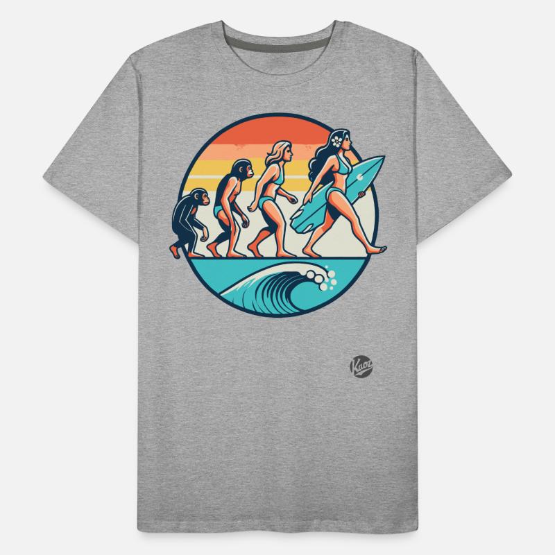 Surfer Surfer et évolution des surfeuses T-shirt bio Premium Homme