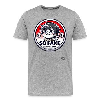 So fake that it's funny - Men's Premium Organic T-Shirt - heather grey - Front - Damien (186cm)