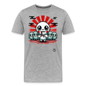 Gruselig süße Kreaturen - Männer Premium Bio T-Shirt - Grau meliert - Vorne - Damien (186cm)