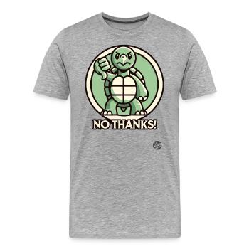Tortue en colère - pouces vers le bas, non merci ! - T-shirt bio Premium Homme - gris chiné - Devant - Damien (186cm)