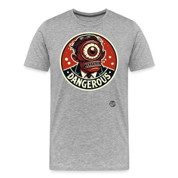 Gefährlicher einäugiger Manager im Anzug Zyklop - Männer Premium Bio T-Shirt - Grau meliert - Vorne - Damien (186cm)