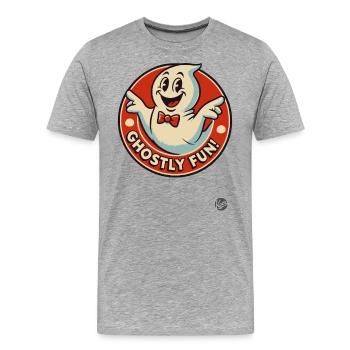 Amusez-vous avec ce petit fantôme - T-shirt bio Premium Homme - gris chiné - Devant - Damien (186cm)