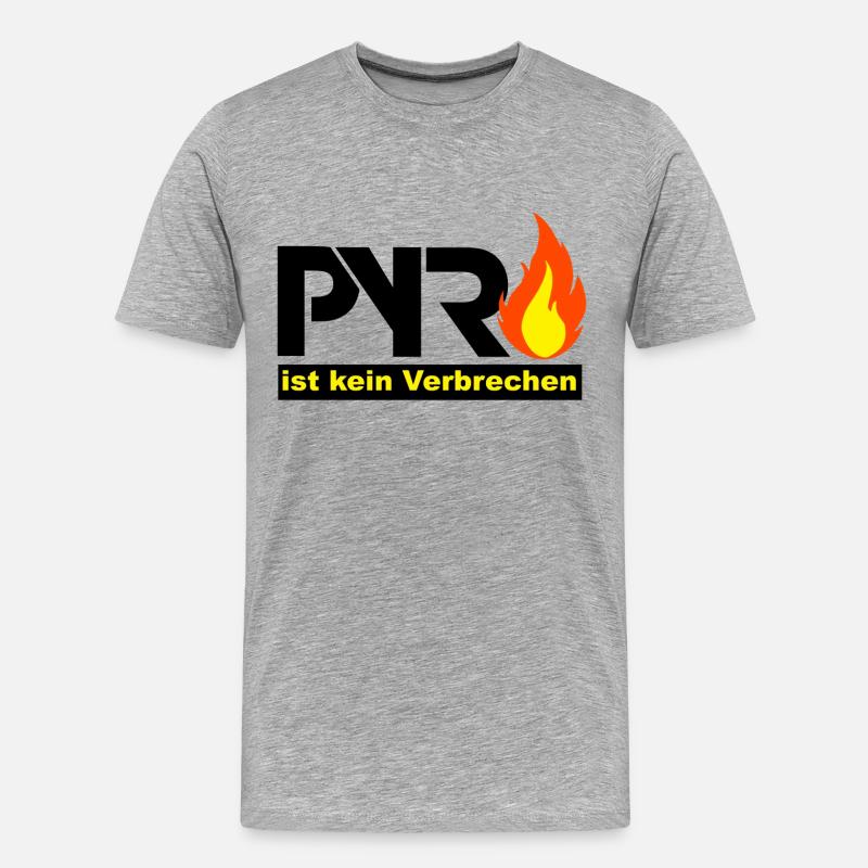 Pyro - Männer Premium Bio T-Shirt - Grau meliert