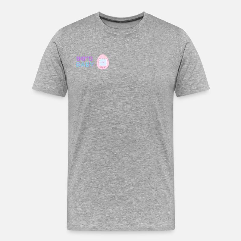 90s Throwback - Männer Premium Bio T-Shirt - Grau meliert