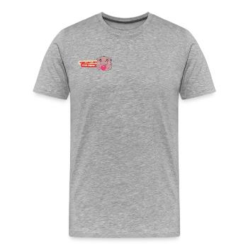 Moo Deng Loves You - Men's Premium Organic T-Shirt - heather grey - Front - Damien (186cm)