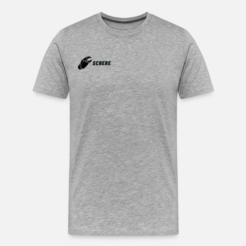 SCHERE! - Männer Premium Bio T-Shirt - Grau meliert
