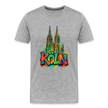 Dom Graffiti Style - Männer Premium Bio T-Shirt - Grau meliert - Vorne - Damien (186cm)