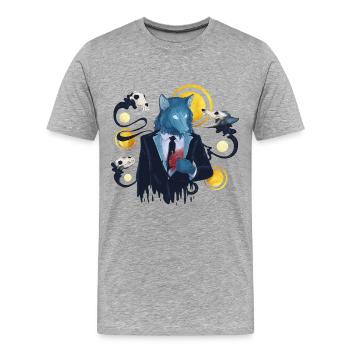 Blue Ink Spirits - A Wolf Heart Whisper - Men's Premium Organic T-Shirt - heather grey - Front - Damien (186cm)