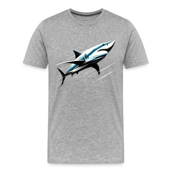 Shark in motion - Men's Premium Organic T-Shirt - heather grey - Front - Damien (186cm)