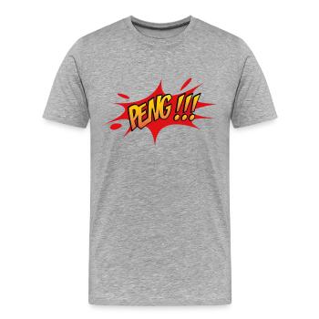Paintball - Männer Premium Bio T-Shirt - Grau meliert - Vorne - Damien (186cm)