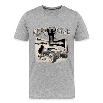 Hot Rod Moonshiner - Männer Premium Bio T-Shirt - Grau meliert - Vorne - Damien (186cm)
