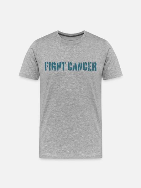 Gemeinsam gegen Krebs - Männer Premium Bio T-Shirt - Grau meliert