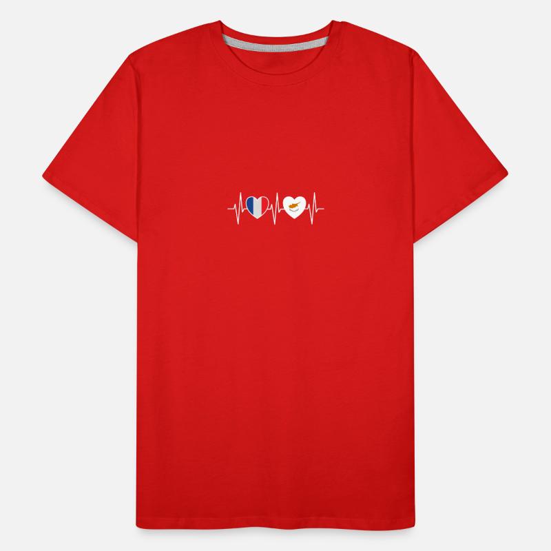 France et Chypre Drapeau chypriote Drapeaux T-shirt bio Premium Homme