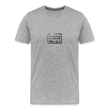 What The F? Blende Witz für Fotograf - Männer Premium Bio T-Shirt - Grau meliert - Vorne - Damien (186cm)