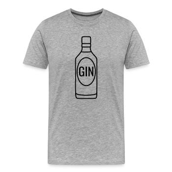 Bouteille de gin - T-shirt bio Premium Homme - gris chiné - Devant - Damien (186cm)