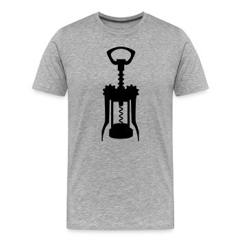 Un tire-bouchon - T-shirt bio Premium Homme - gris chiné - Devant - Damien (186cm)