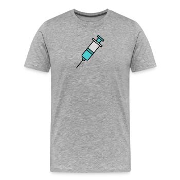 Spritze | Pro Impfung & Wissenschaft Statement - Männer Premium Bio T-Shirt - Grau meliert - Vorne - Damien (186cm)