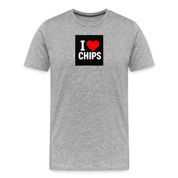 I Jetons de cœur - T-shirt bio Premium Homme - gris chiné - Devant - Damien (186cm)
