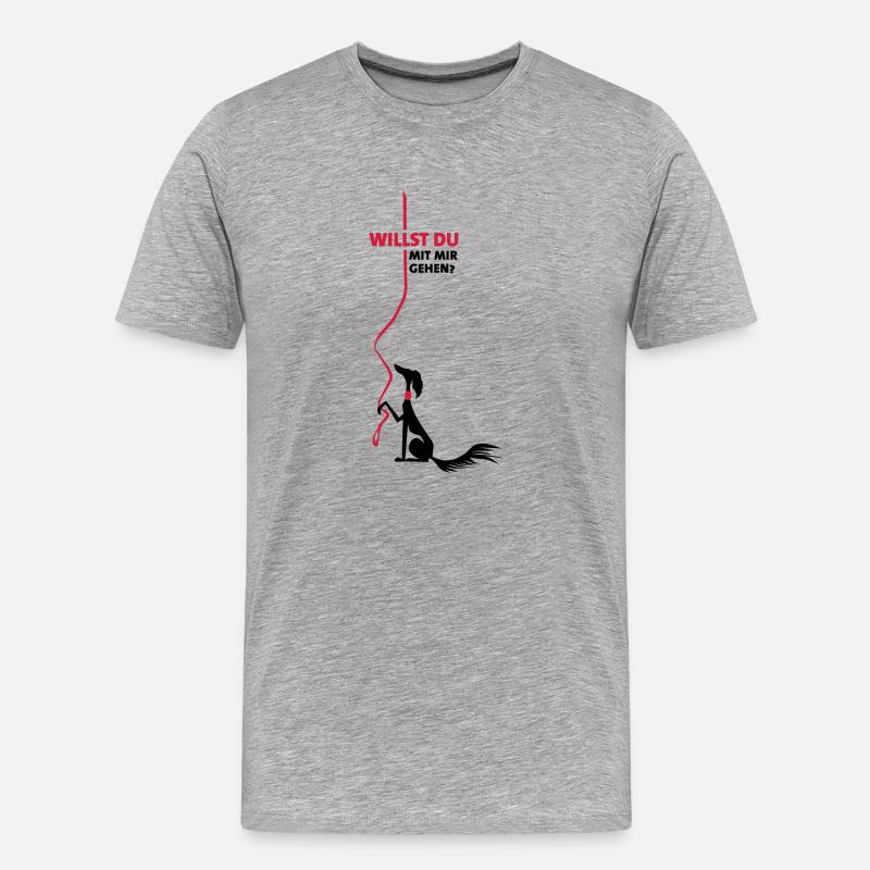 willst du? - Männer Premium Bio T-Shirt - Grau meliert