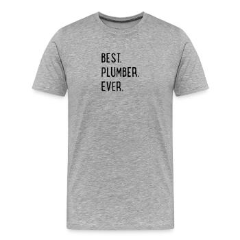 Klempner - Männer Premium Bio T-Shirt - Grau meliert - Vorne - Damien (186cm)