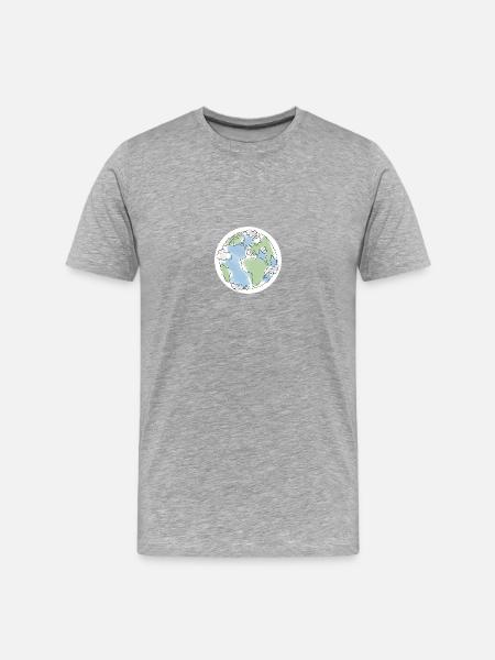 Planet Erde - Männer Premium Bio T-Shirt - Grau meliert