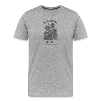 Design graphique de l’arc de plante minimaliste Monstera - T-shirt bio Premium Homme - gris chiné - Devant - Damien (186cm)