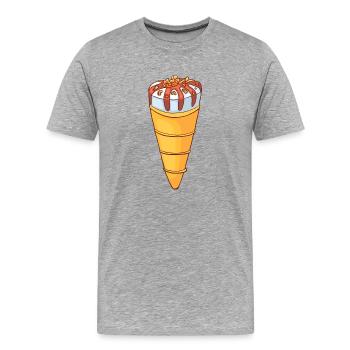Crème glacée, crème glacée, crème glacée, crème glacée, boule, crème glacée, sundae - T-shirt bio Premium Homme - gris chiné - Devant - Damien (186cm)