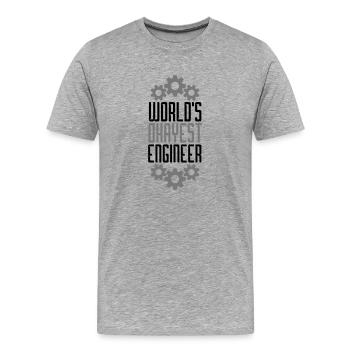 gear mechanic engineer electrician craftsman - Men's Premium Organic T-Shirt - heather grey - Front - Damien (186cm)