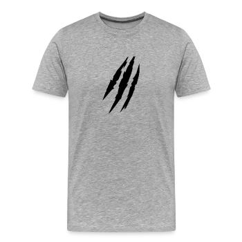 Beast animal scratches claw marks blood scars - Men's Premium Organic T-Shirt - heather grey - Front - Damien (186cm)