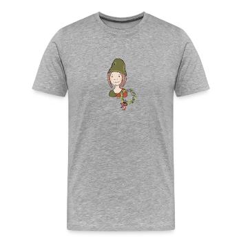 Citoyens médiévales, serviteur - T-shirt bio Premium Homme - gris chiné - Devant - Damien (186cm)