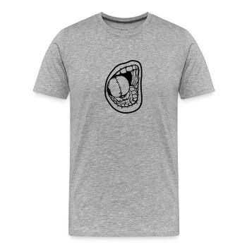 Crier bouche ouverte - T-shirt bio Premium Homme - gris chiné - Devant - Damien (186cm)