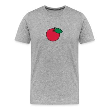 Apfel - Männer Premium Bio T-Shirt - Grau meliert - Vorne - Damien (186cm)
