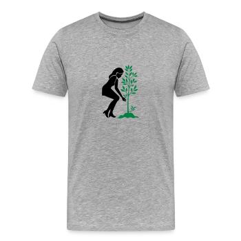Einpflanzen Naturschutz Baum - Männer Premium Bio T-Shirt - Grau meliert - Vorne - Damien (186cm)