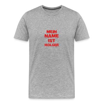 Holger - Männer Premium Bio T-Shirt - Grau meliert - Vorne - Damien (186cm)