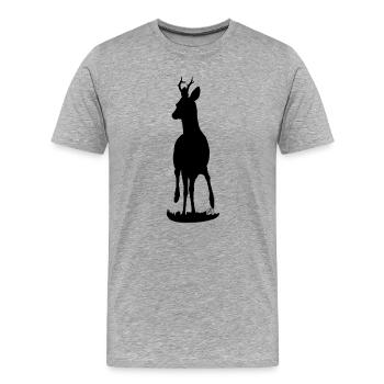 Stolzer Rehbock - Männer Premium Bio T-Shirt - Grau meliert - Vorne - Damien (186cm)