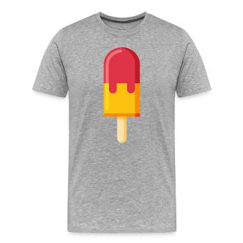 Eis am Stiel am Stiel - Männer Premium Bio T-Shirt - Grau meliert - Vorne - Damien (186cm)