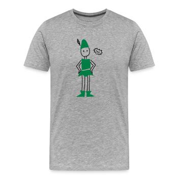 peter pan - Männer Premium Bio T-Shirt - Grau meliert - Vorne - Damien (186cm)